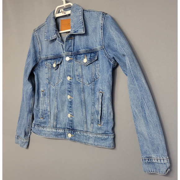 Lucky Brand Tomboy Tucker Jean Jacket Womens Small Blue Denim Light Wash Buttons - Picture 6 of 12